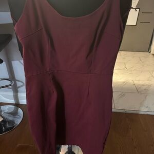 Burgundy Tank Corset Like Back Dress
